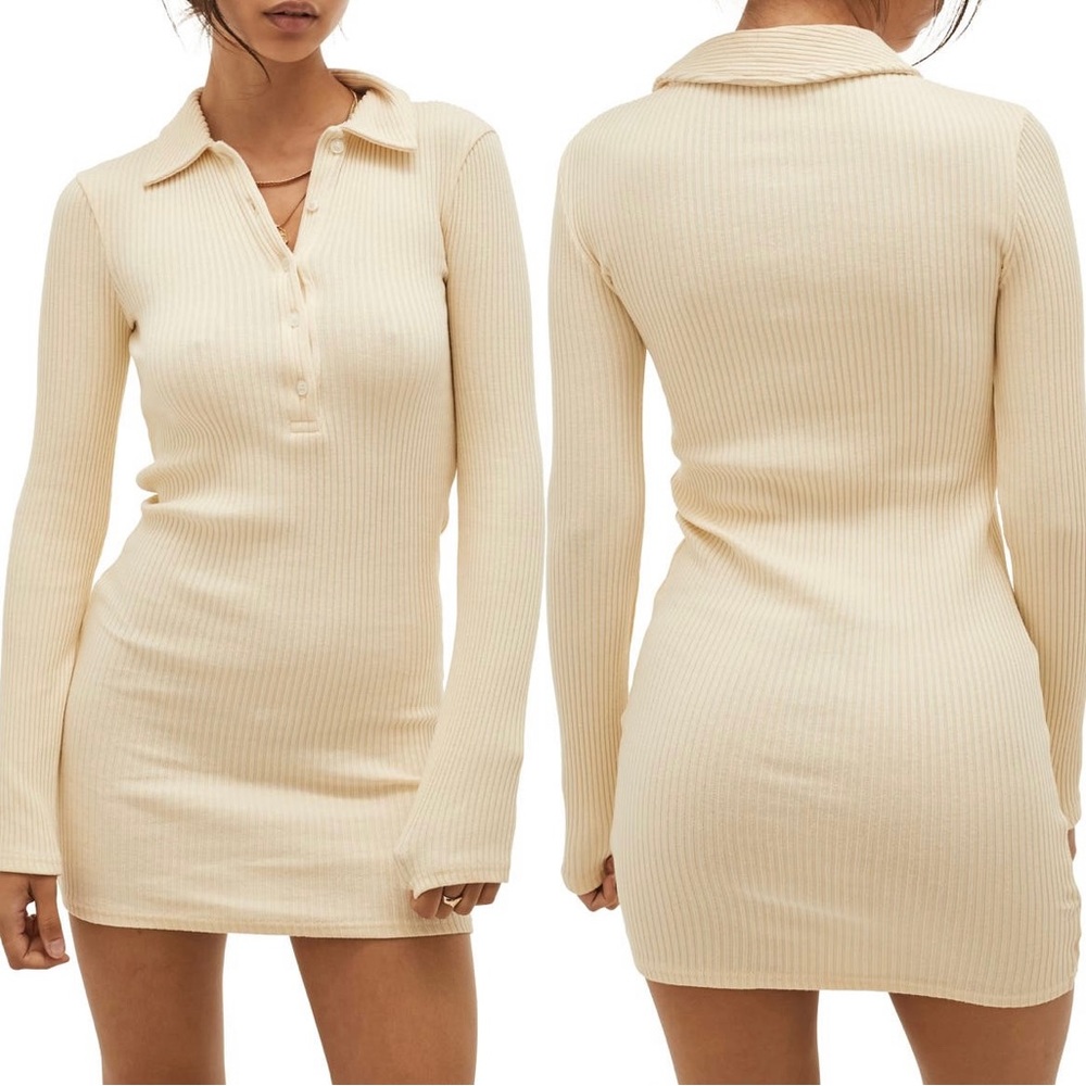 NWT! Rib Polo Long Sleeve Dress by URBAN OUTFITTERS